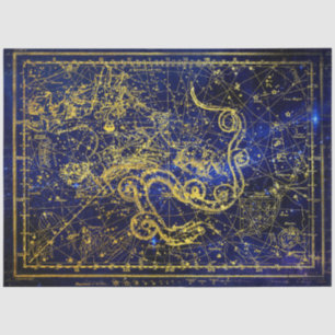 Draco Gold Celestial Constellation Tissuepapier
