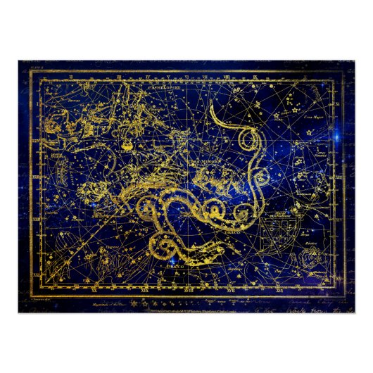 Draco Gold Constellation Perfect Poster (Voorkant)