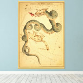 Draco the Dragon -  Astronomische Star Chart Canvas Afdruk (Insitu (Houten vloer))