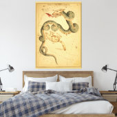 Draco the Dragon -  Astronomische Star Chart Canvas Afdruk (Insitu (Slaapkamer))