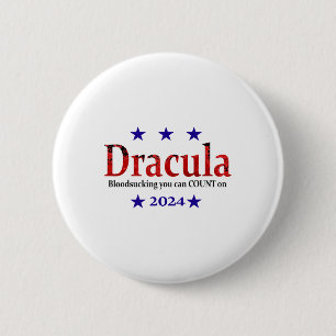 Dracula 2024 Verkiezingsbord - Grappig Halloween e Ronde Button 5,7 Cm
