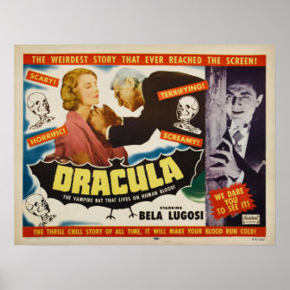 Dracula Bela Lugosi Horror Movie 1951 Print