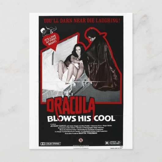 DRACULA BLOEIT ZIJN COOL BRIEFKAART (Voorkant)