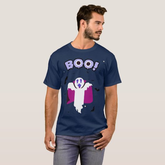 Dracula Boo Navy Blue T-Shirt (Voorkant volledig)