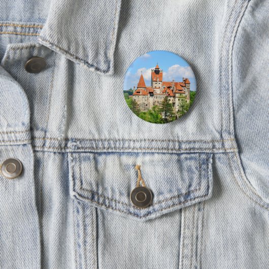 Dracula Castle in Transsylvanië, Roemenië Ronde Button 5,7 Cm (In situ)