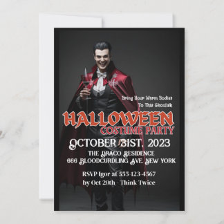 Dracula Cocktail Halloween Party Invitation