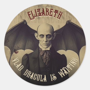Dracula Gotische Halloween Party Favor Ronde Sticker