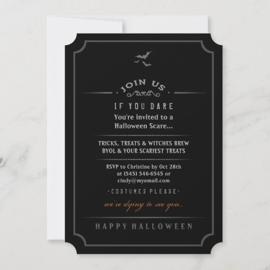 Dracula Halloween Bash Party Fun Invitation (Dos)