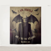 Dracula Halloween foto stand achtergrond Wandkleed (Voorkant)