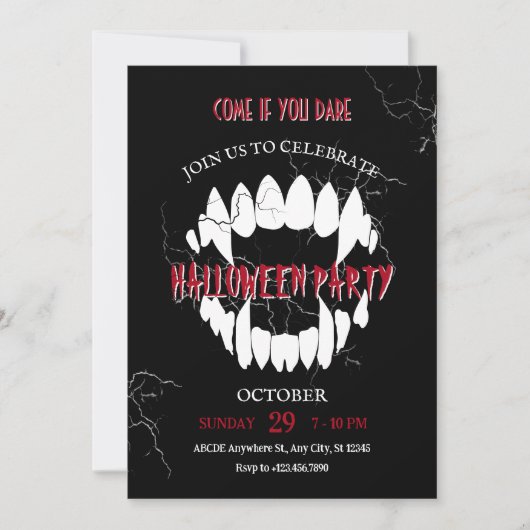 Dracula Halloween Party Invitation (Devant)
