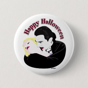 Dracula, Happy Halloween Ronde Button 5,7 Cm