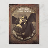 Dracula Kissing Meisje Halloween Uitnodiging (Voorkant)