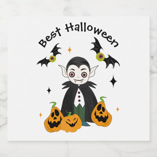 Dracula met pompoenen bier etiket (Enkel label)