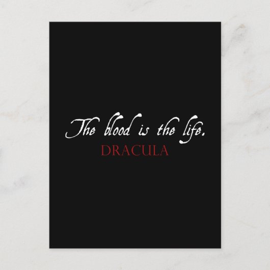 Dracula Quote: Het bloed is het leven Briefkaart (Voorkant)