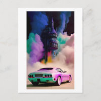 Dracula rijdt in een sportauto - Ken Gage Kunst