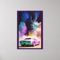 Dracula rijdt in een sportwagen - Ken Gage Art