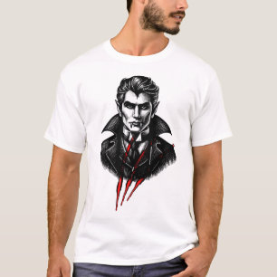Dracula Rood Klauw Slash Vampier Halloween Ontwerp T-shirt
