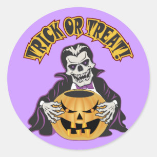 Dracula Skull Ronde Sticker