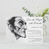 Dracula Vampier Halloween Feest Uitnodiging  (Staand voorkant)