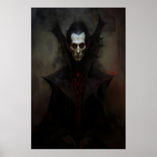 Dracula Vampier Schilderij, Halloween, Donker Poster