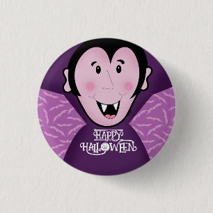 Dracula Vampire Bat Halloween Paarse Bats Ronde Button 3,2 Cm