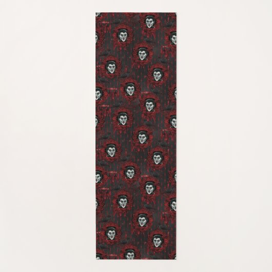 Dracula Vampire Éffrayant Halloween tapis de yoga (Devant)