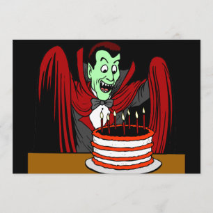 Dracula Vampire Halloween Birthday Kaart