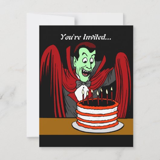 Dracula Vampire | Halloween Birthday Kaart (Voorkant)