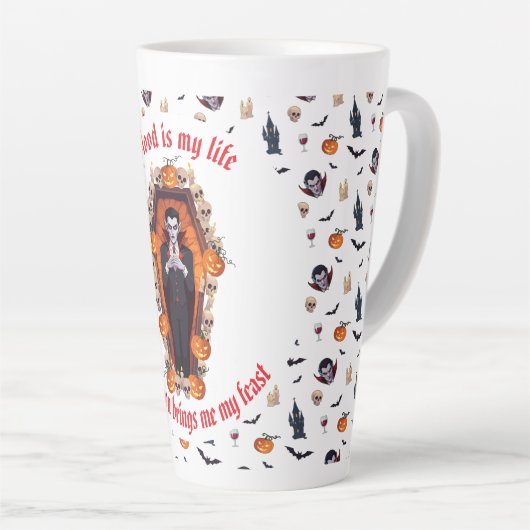 🧛  ♂️ Dracula Vampire Halloween Mug 🎃 Blanc (Angle droit)