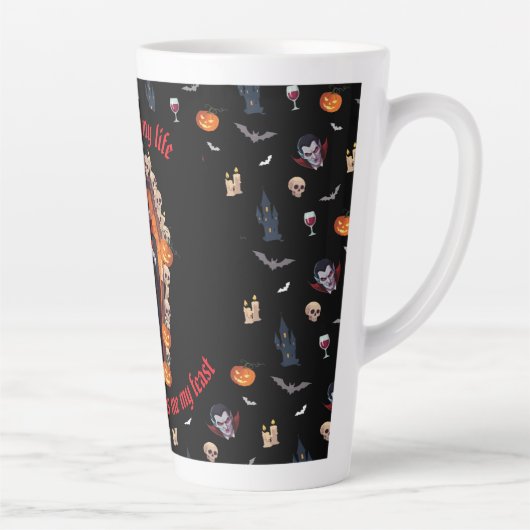 🧛 ‍ ♂️ Dracula Vampire Halloween Mug 🎃 Noir ☕ (Droite)