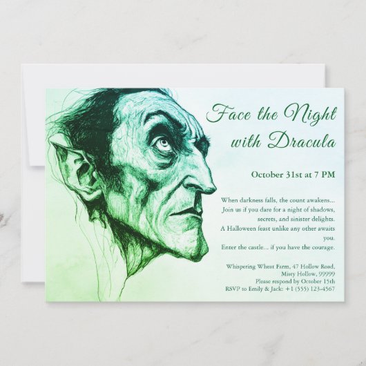 Dracula Vampire Halloween Party Invitation (Devant)