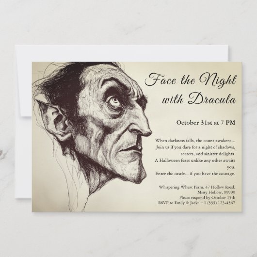 Dracula Vampire Halloween Party Invitation (Devant)