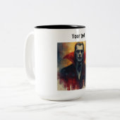 Dracula Vampire Mug à café à deux tons. (Devant gauche)