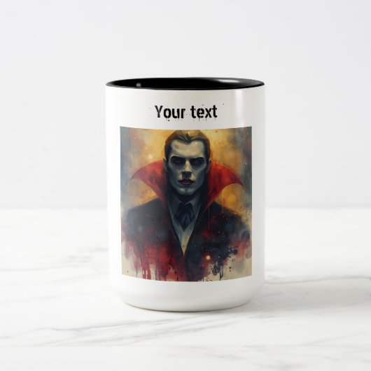 Dracula Vampire Two-Tone Coffee Mok. Tweekleurige Koffiemok (Center)