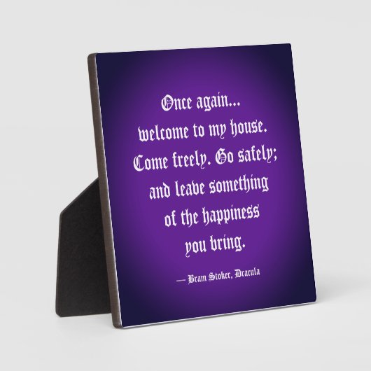 Dracula Welcome Quote Plaque Fotoplaat (Voorkant)