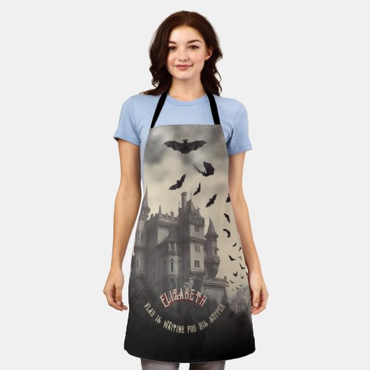 Dracula's Castle Gothic Horror Halloween Schort (Gedragen)