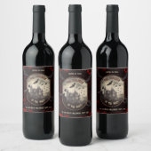  Dracula's Castle Haunted Adult Halloween Wijn Etiket (Flessen)