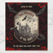  Dracula's Castle Haunted Adult Halloween Wijn Etiket (Enkel label)