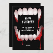 Dracula's Fangs Halloween Groet Kaart (Voorkant / Achterkant)
