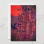 Dracula's Kasteel Halloween Feestuitnodiging Kaart (Achterkant)