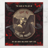 Dracula's Kiss Vampier Halloween Party Favor Wijn Etiket (Enkel label)