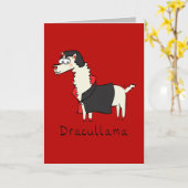 Dracullama - Carte de vœux drôle d'Halloween pour  (Fleur jaune)