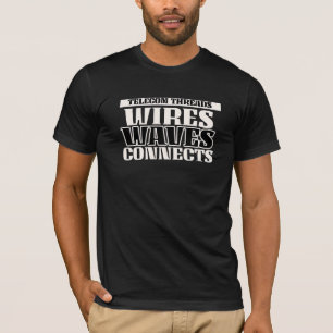draden, golven, verbindingen, telecomdraden t-shirt