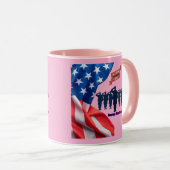 Draden van patriottische trots roze mok (Voorkant rechts)