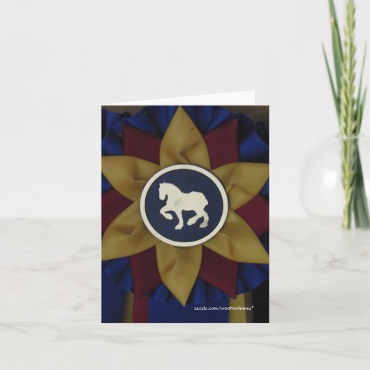 Draft Horse Rosette Note Kaart (Voorkant)