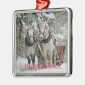 Draft Horses Christmas Metalen Ornament (Links)