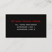 Drag Queen Red Diamond Bling Cartes de visite (Dos)