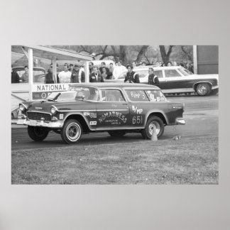 Drag Racing - 1955 Chevy BelAir Nomadness Poster