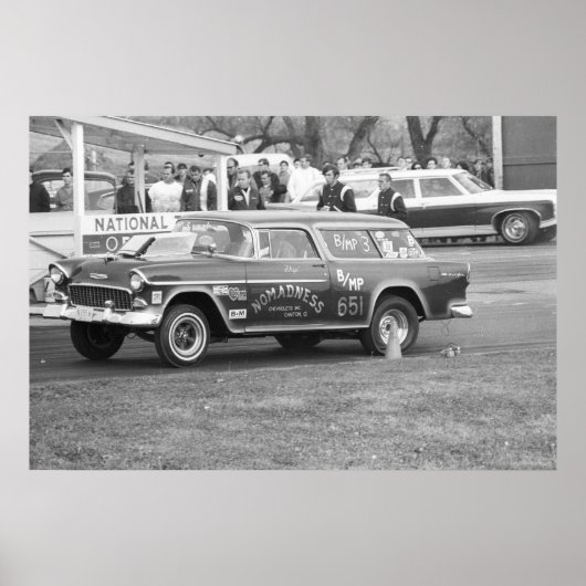 Drag Racing - 1955 Chevy BelAir Nomadness Poster (Voorkant)