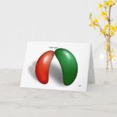 Dragées. Je t'aime ! Carte de dessin animé. (Fleur jaune)